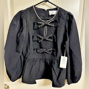 NWT Hyacinth House Embellished Bow Blair Blouse
